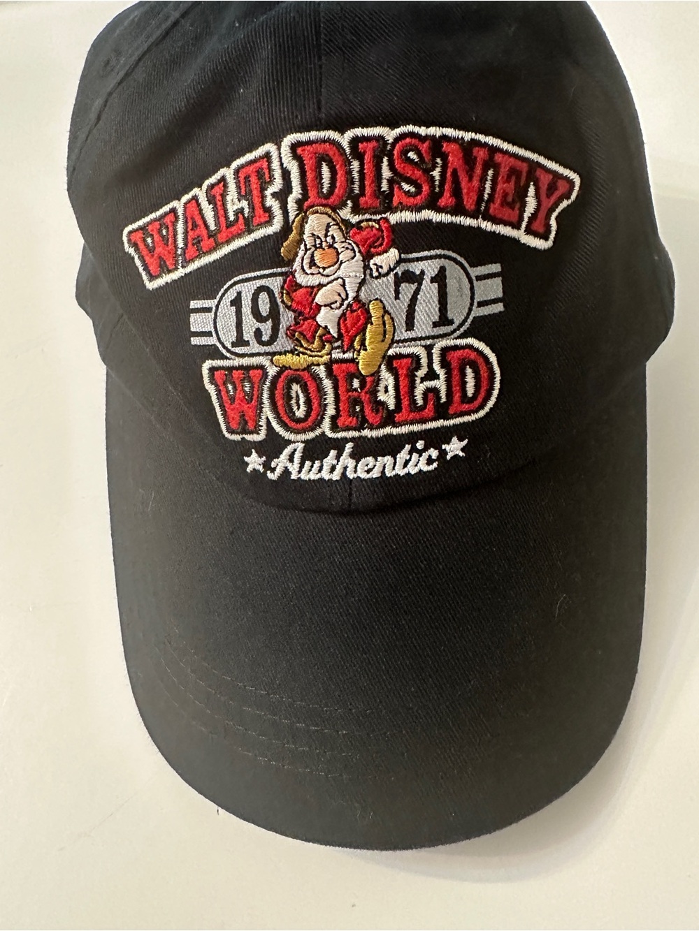 Vintage Walt Disney World 1971 Grumpy Black Adjustable Size Adult